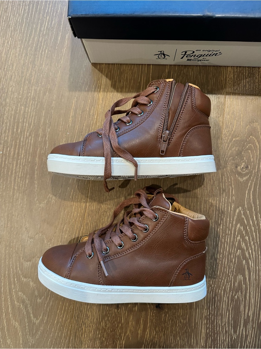 Original Penguin boy’s Brown High-Top Sneakers